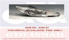VALEO 87274 FAR SAĞ + SINYAL 206 98-03 ELEKTRIKLI ÇIZGILI H4