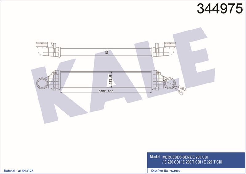 Kale 344975 Turbo Radyatörü Mercedes E-Class E-Class T-Model