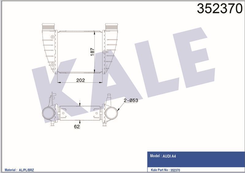 Kale 352370 Intercooler A4 2.0Tdı 2.0 Tfsı 00-