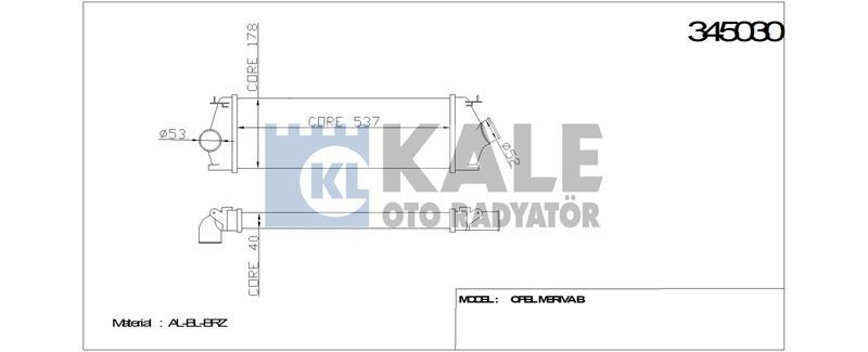 Kale 345030 Turbo Radyatörü Trafıc Iı 2006 Sonrası 2.0 Dcı / Vıvaro A 06-