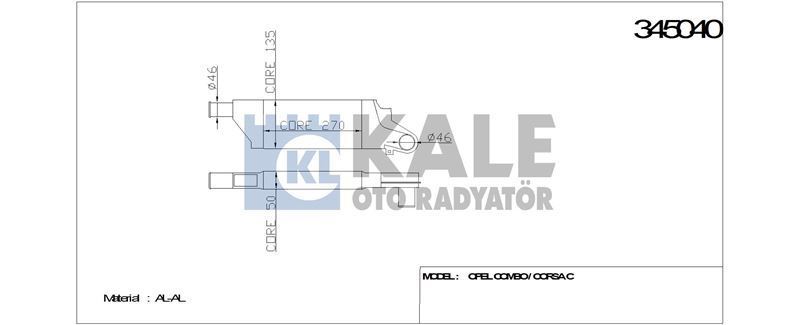 Kale 345040 Turbo Radyatörü Corsa C 2000 Sonrası 1.7 Dtı Combo 2000 Sonrası 1.7 Dtı
