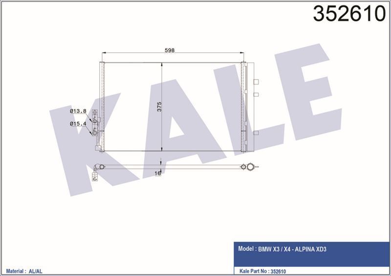 Kale 352610 Klima Radyatörü  2010 Sonrası X3×4