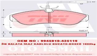 Trw Gdb1106 Fren Balatası Ön Fişli Ducato 2002 Sonrası / Boxer 2002 Sonrası / Jumpe