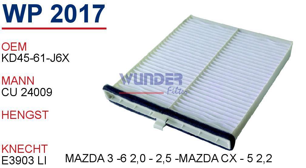 WUNDER WP2017 POLEN  FİLTRESİ - MAZDA 3 -6 2,0 - 2,5 -MAZDA CX -