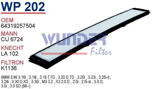 WUNDER WP202 POLEN FİLTRESİ - BMW 3 SERiE E46 - X3 E83