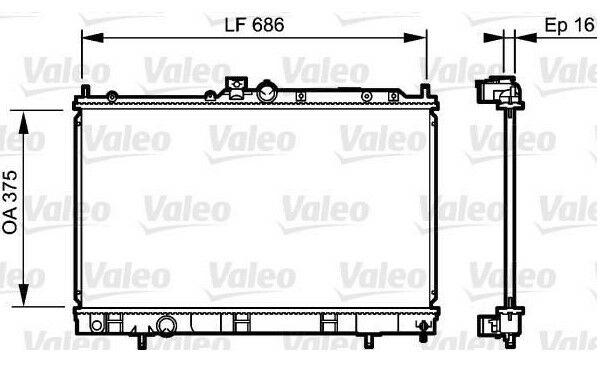 VALEO 735198 Su Radyatörü LANCER 03> 1.3 16V 1.6 16V 2.0 16V MT