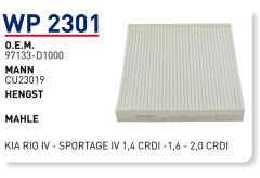 WUNDER WP2301 POLEN FİLTRESİ - KİA RİO IV - SPORTAGE IV 1,4 CRDİ