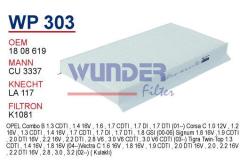 WUNDER WP303 POLEN FİLTRESİ - OPEL CORSA C - VECTRA C