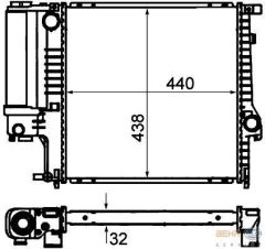 BEHR 8Mk376713-121 Radyatör Bmw E34 518I 89-9.95 520I 88-8.91 525