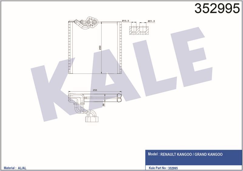 Kale 352995 Evaporator Kangoo / Grand Kangoo 1.2 1.5 1.6 08-