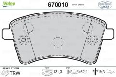 VALEO 670010 ÖN BALATA KNG III 1.6 16V-1.5 DCI 02/08=- MERCEDES C