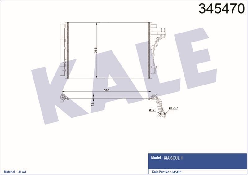 Kale 345470 Radyatör Klima Soul 1.6 Gdı  2014 Sonrası Kurutucu Ile 97606-B0