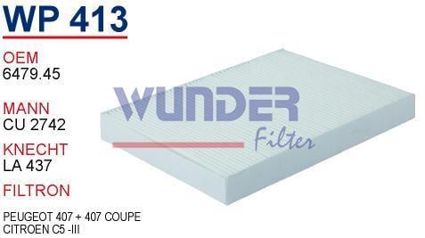 WUNDER WP413 POLEN  FİLTRESİ - CITROEN C5 -III