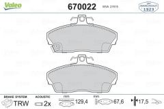 VALEO 670022 ÖN BALATA CIVIC VI (95-05) ROVER 200 400 (95-00) 25