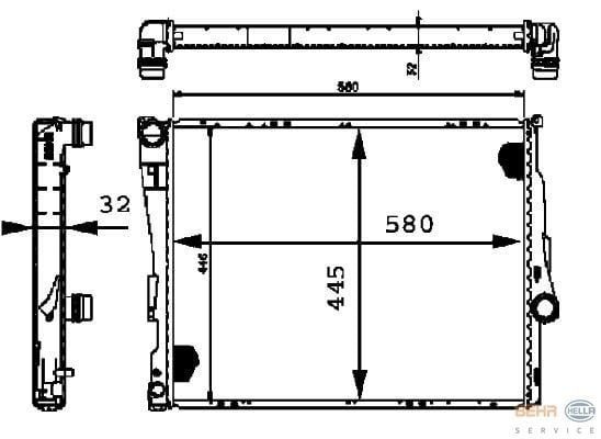 BEHR 8Mk376716-251 Su Radyatörü Bmw 3 E46  580X445X32