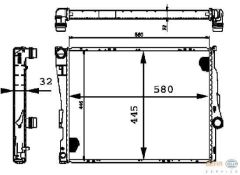 BEHR 8Mk376716-251 Su Radyatörü Bmw 3 E46  580X445X32