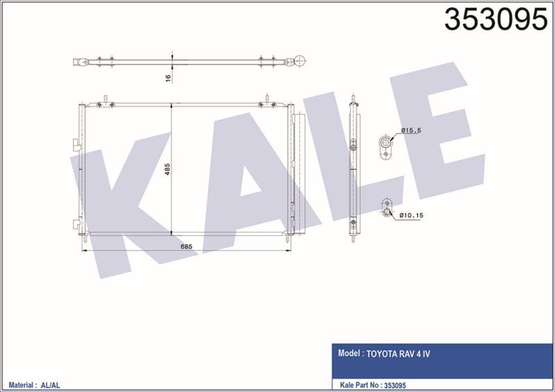 Kale 353095 Klima Radyatörü (705×408×16) Toyota Rav 4 Iv 2.0 2.2