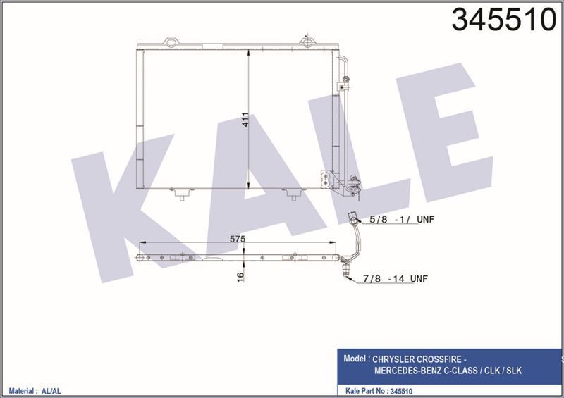 Kale 345510 Klima Radyatörü C-Class Clk Slk Crossfıre