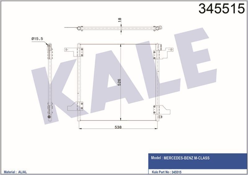 Kale 345515 Klima Radyatörü Mercedes M-Class