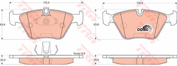 Trw Gdb1264 Fren Balatası Ön 75 Mg Zs / Bmw 3  E46 Bmw 5  E39 Bmw