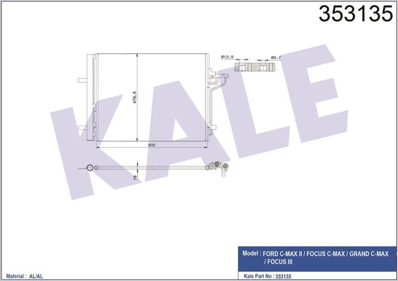 Kale 353135 Klima Radyatörü Ford Cmax Iı Focus C M Ax Grand C M A