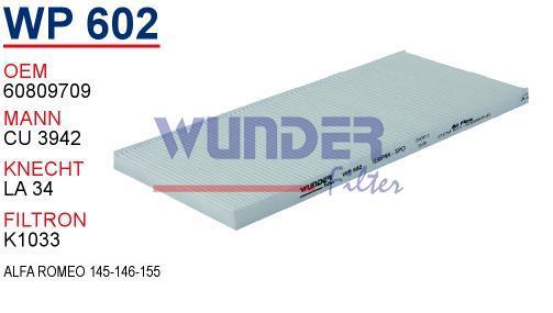 WUNDER WP602 POLEN FİLTRESİ - FiAT TEMPRA 1.4ie-1.6ie-TiPO 1.4ie-