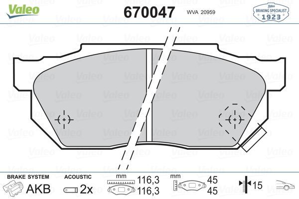VALEO 670047 ÖN BALATA HONDA ACCORD 1.6EX-CIVIC 1.5 GTİ-GT-1.3-1.