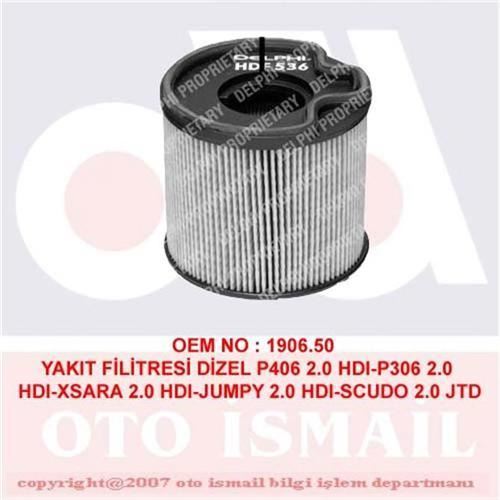 Delphi Hdf536 Mazot Filtresi 206 307 405 406 806 Partner Expert /