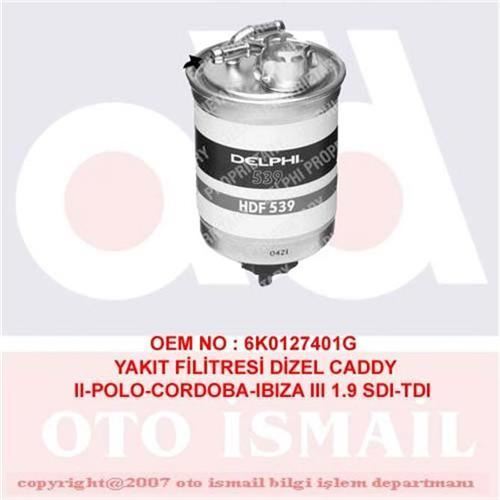 Delphi Hdf539 Mazot Filtresi Polo Classıc Caddy Iı / Cordoba Ibız