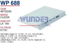 WUNDER WP688 POLEN FİLTRESİ - FiAT DOBLO - PUNTO II-III - iDEA