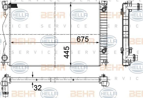 BEHR 8Mk376732-511 Su Radyatörü A6 2004 Sonrası 2.0 Tdı 2.0 Tfsı 2004 Sonrası At Ac