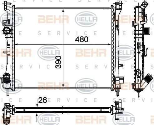 BEHR 8Mk376748-751 Su Radyatörü Clıo Iı Symbol 2001 Sonrası 1.5 Dcı Mt Ac/