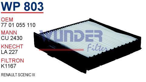 WUNDER WP803 POLEN FİLTRESİ - RENAULT SCENIC III