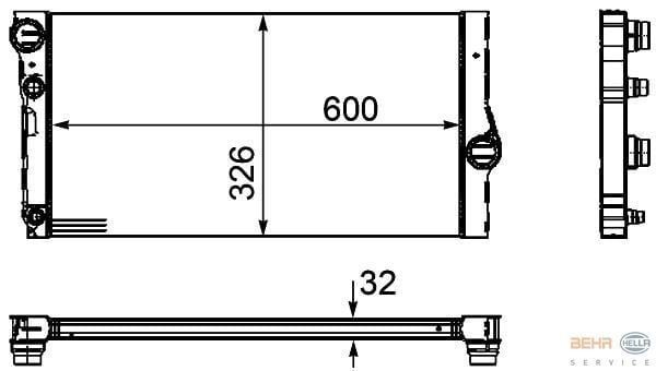 BEHR 8Mk376755-371 Radyatör Bmw F10 520D 525D  2010 Sonrası 530D  2010 Sonrası F07 09