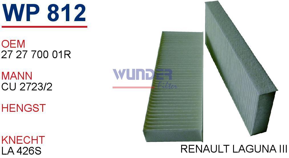 WUNDER WP812 POLEN FİLTRESİ - RENAULT LAGUNA III POLEN