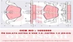 Trw Gdb1351 Fren Balatası Ön Astra G 1998 Sonrası Yaylı Tıp