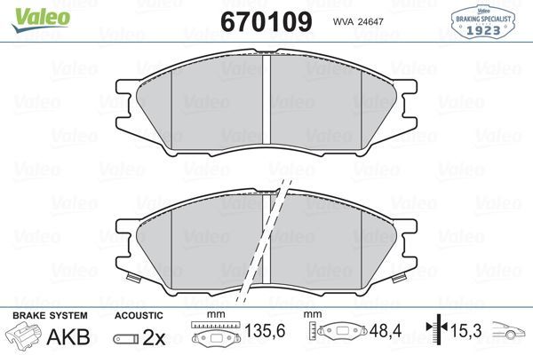 VALEO 670109 FREN BALATASI ÖN ALMERA 1.6