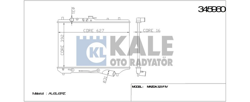 Kale 345960 Radyatör Mekanık 323 Hb 90-95 B5471-5200A