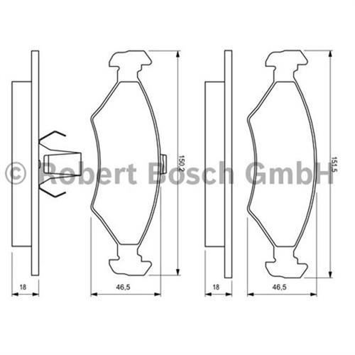 Bosch 986424462 Fren Balatası Ön Fıesta Iv 1995 Sonrası Puma 1997 Sonrası Cougar 98