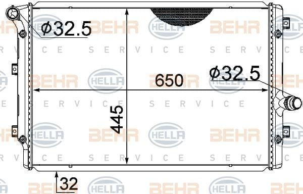 BEHR 8Mk376774-044 Su Radyatörü Golf V 2003 Sonrası 2.0 Tfsı 2.0 Tdı Golf