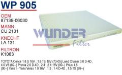 WUNDER WP905 POLEN FİLTRESİ - TOYOTA YARiS 1.8