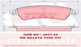 Trw Gdb1385 Fren Balatası Ön 206 1998 Sonrası 2.0 Hdı 2.0 S16 306 1993 Sonrası / Xs
