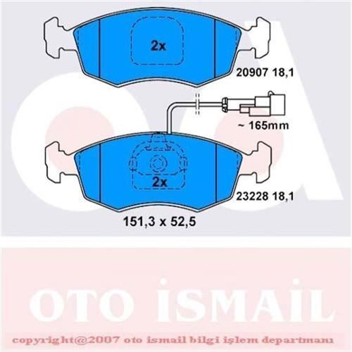 Bosch 986424515 Fren Balatası Ön Doblo 2001 Sonrası 1.2 19D