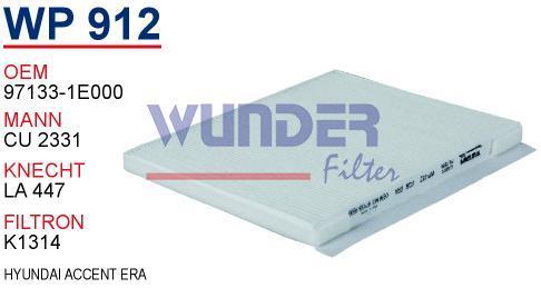 WUNDER WP912 POLEN FİLTRESİ - HYUNDAi ACCENT ERA