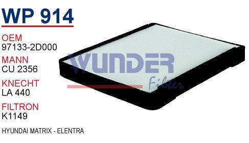 WUNDER WP914 POLEN FİLTRESİ - HYUNDAi MATRiX - ELENTRA