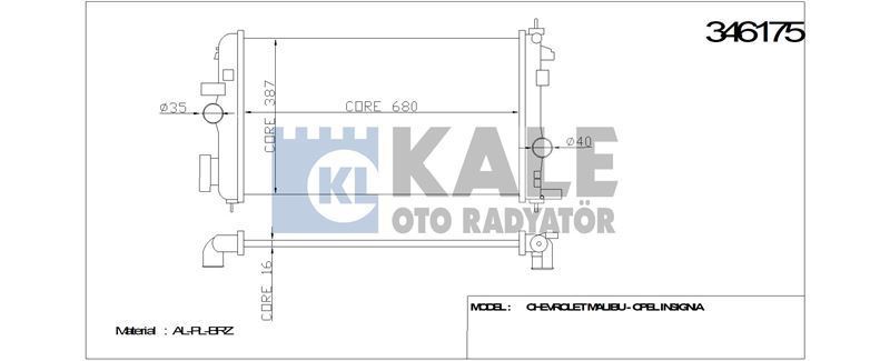 Kale 346055 Su Radyatörü Polo Iıı 6N 95-01 Lupo 98-03 1.0I 1.2 Td