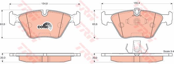 Trw Gdb1404 Fren Balatası Ön 75 Mg Zs / Bmw 3  E46 Bmw 5  E39 Bmw