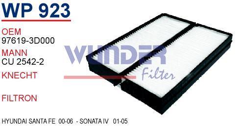 WUNDER WP923 POLEN FİLTRESİ - HYUNDAi SANTA FE 00-06 - SONATA IV