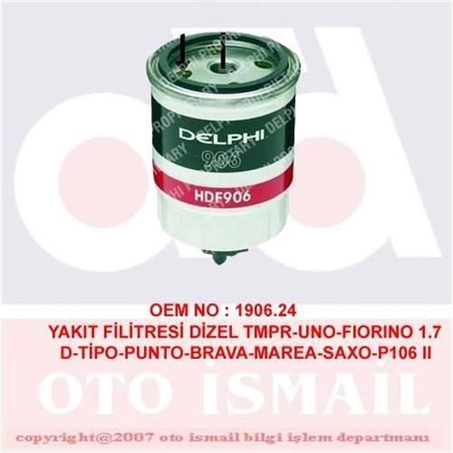Delphi Hdf906 Yakıt Filtresi Dızel Tempra Uno Fıorıno Tıpo Punto