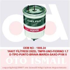 Delphi Hdf906 Yakıt Filtresi Dızel Tempra Uno Fıorıno Tıpo Punto